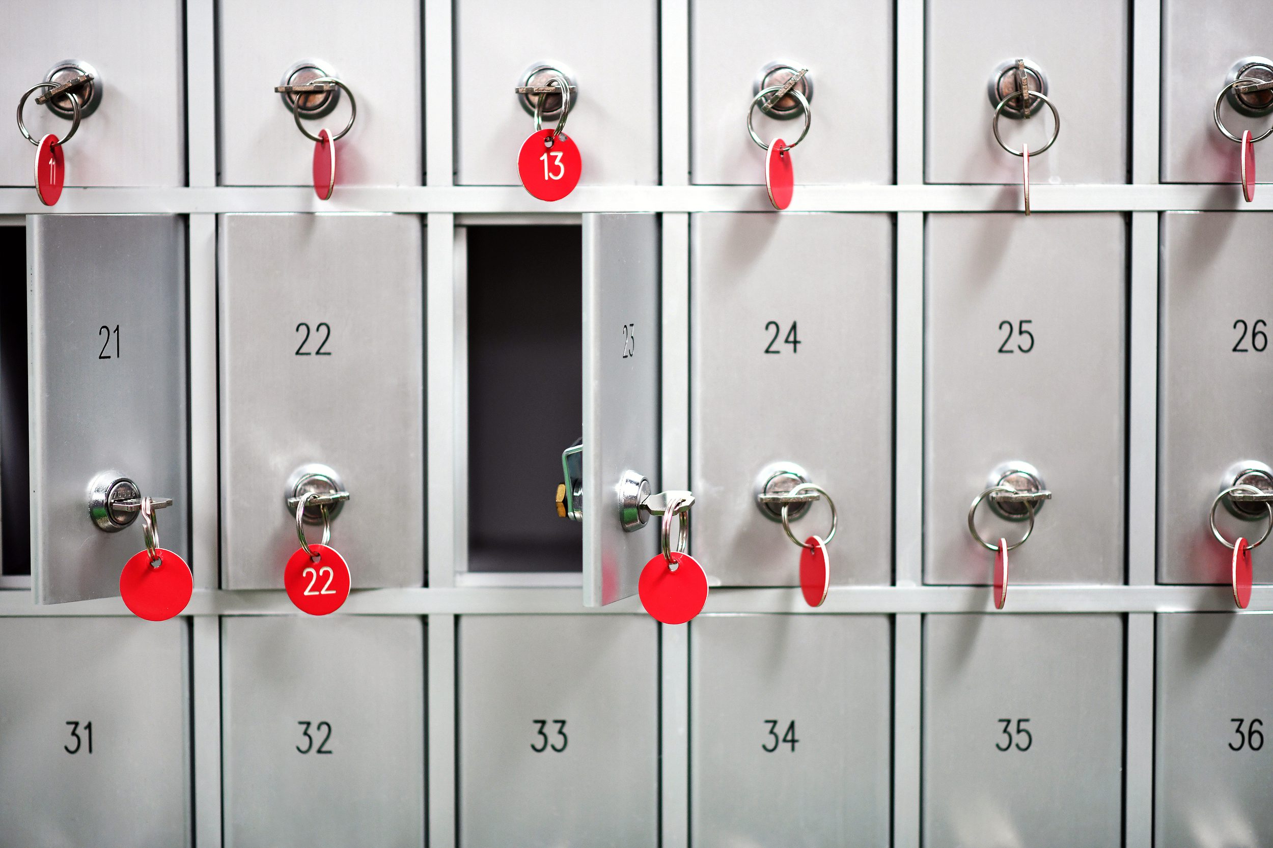 Rows Of Metal Lockers